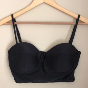 NWT Black Longline Bikini Top